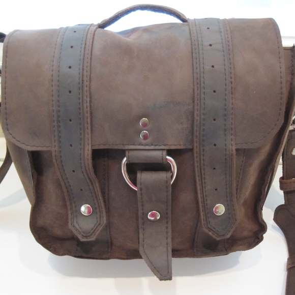 Leather Crossbody Purse | Handmade Satchel | Full Grain  Handmade USA Crossbody Brown Leather Messenger Bag